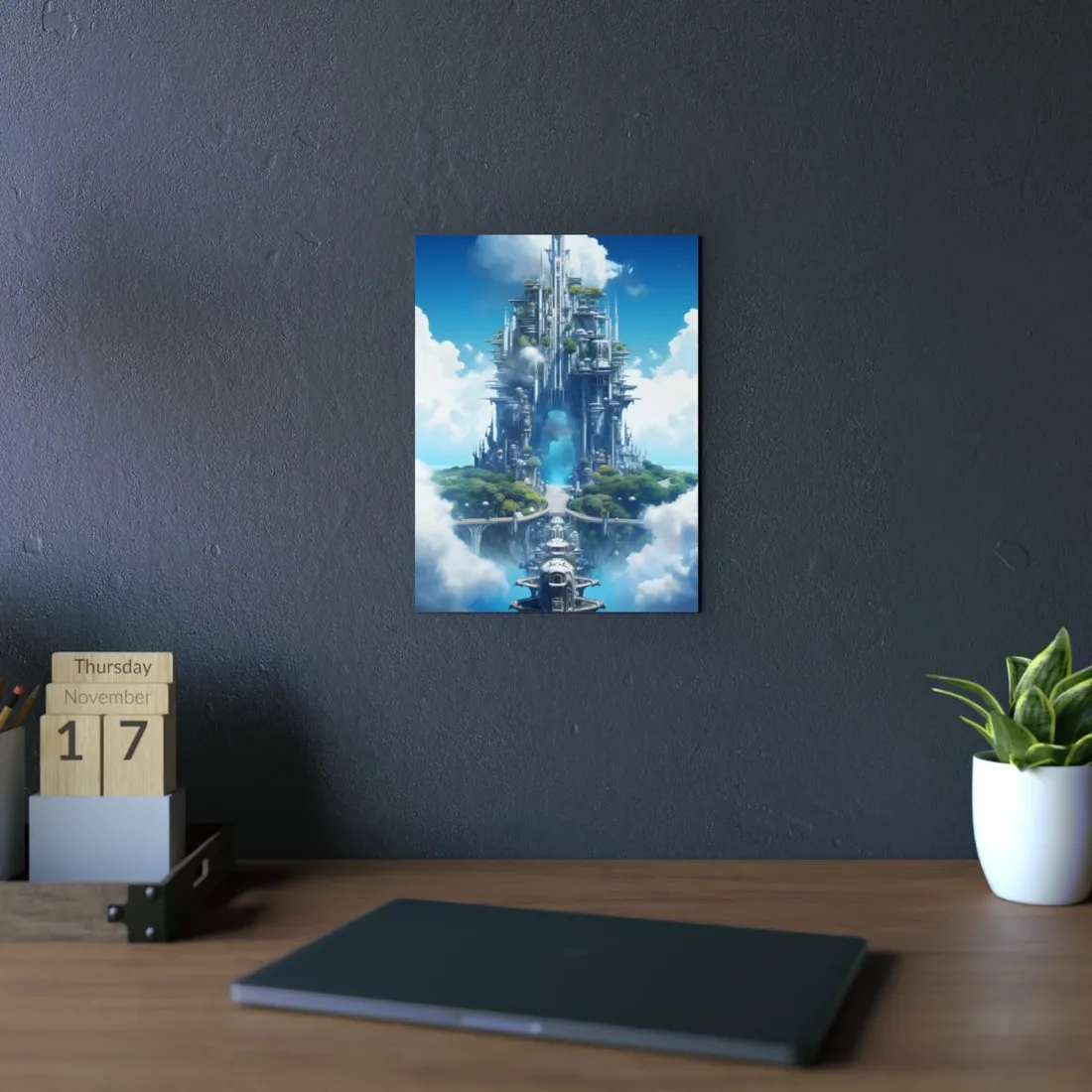 Breathtaking Floating City: Columbia's Skybound Metropolis - Metal Poster