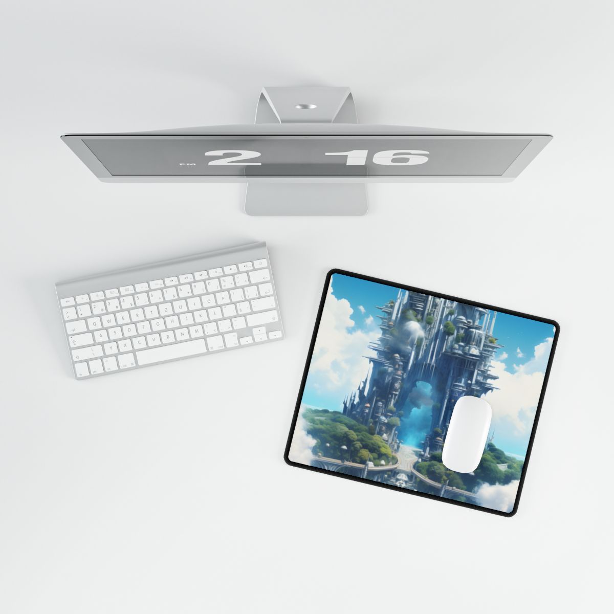 Breathtaking Floating City: Columbia's Skybound Metropolis - Desk Mat