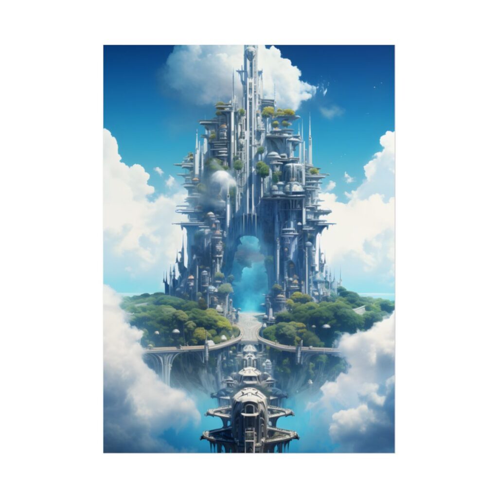 Breathtaking Floating City: Columbia's Skybound Metropolis - Poster