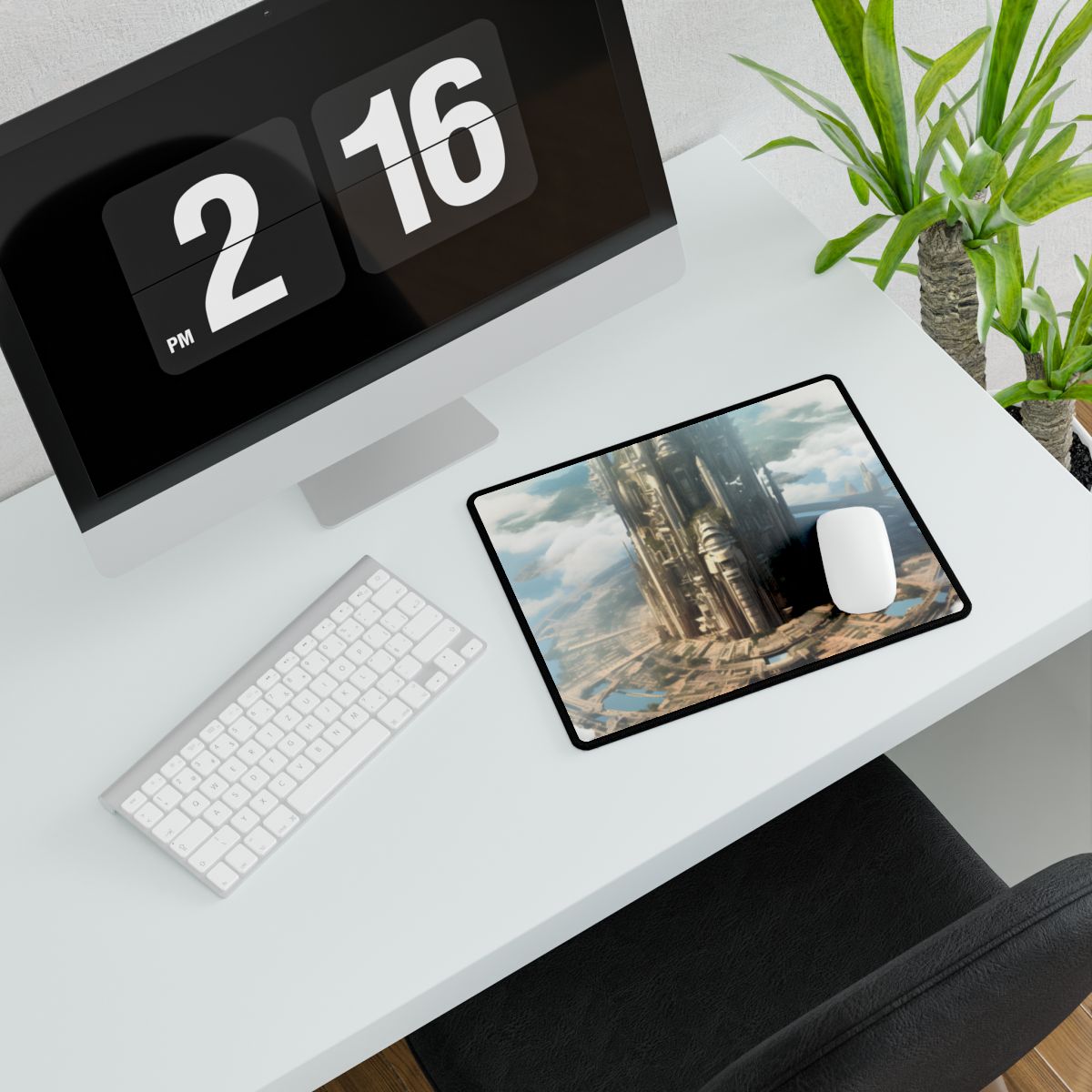 Breathtaking Floating City: Elevated Architecture - Desk Mat