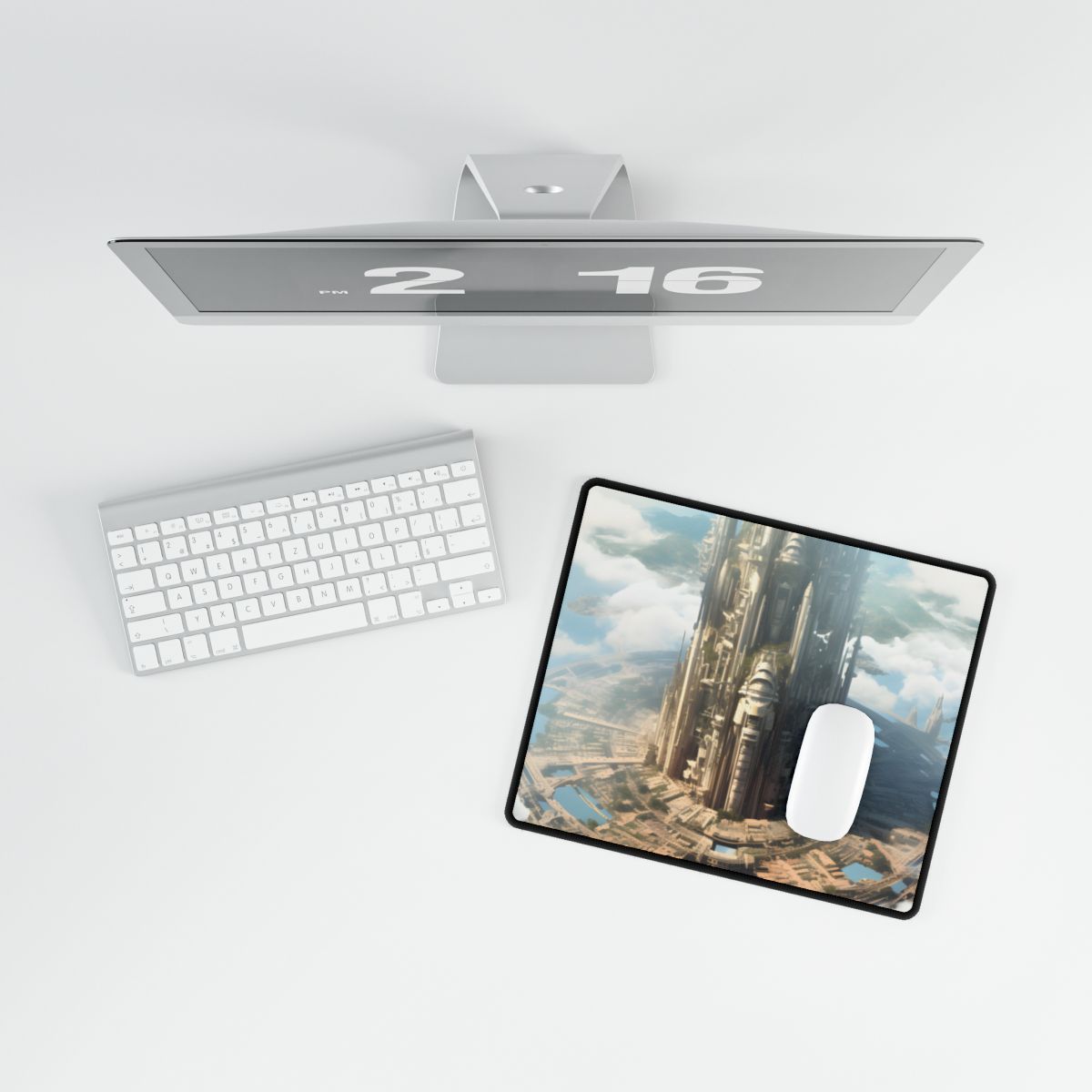 Breathtaking Floating City: Elevated Architecture - Desk Mat