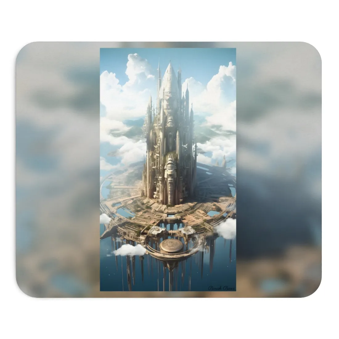 Breathtaking Floating City: Elevated Architecture - Mouse Pad