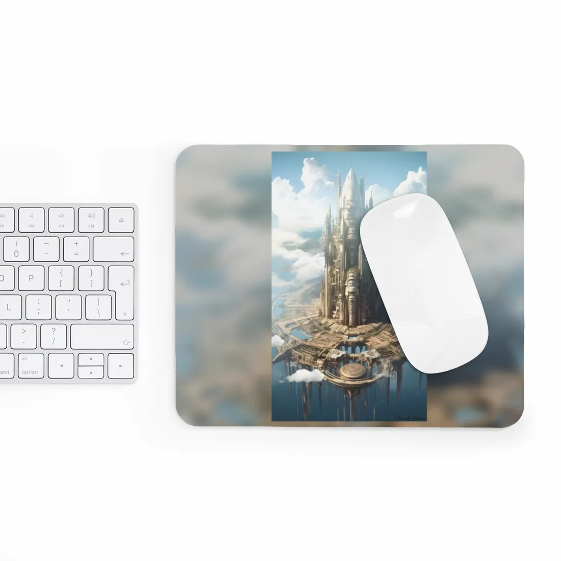 Breathtaking Floating City: Elevated Architecture - Mouse Pad