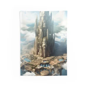 Floating City in the Clouds Wall Tapestry