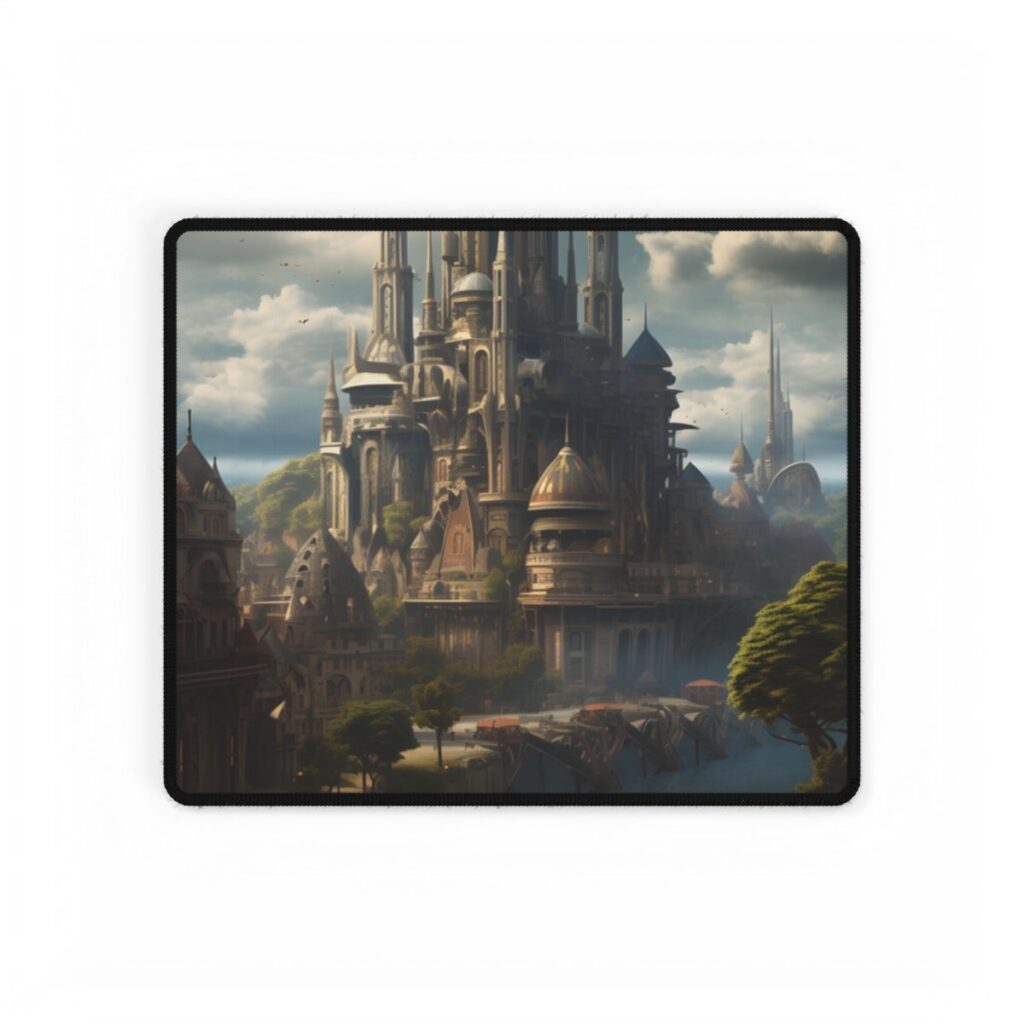 Breathtaking Floating City of Columbia: Aerial Artwork - Desk Mat