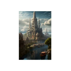 Spired River City Metal Poster