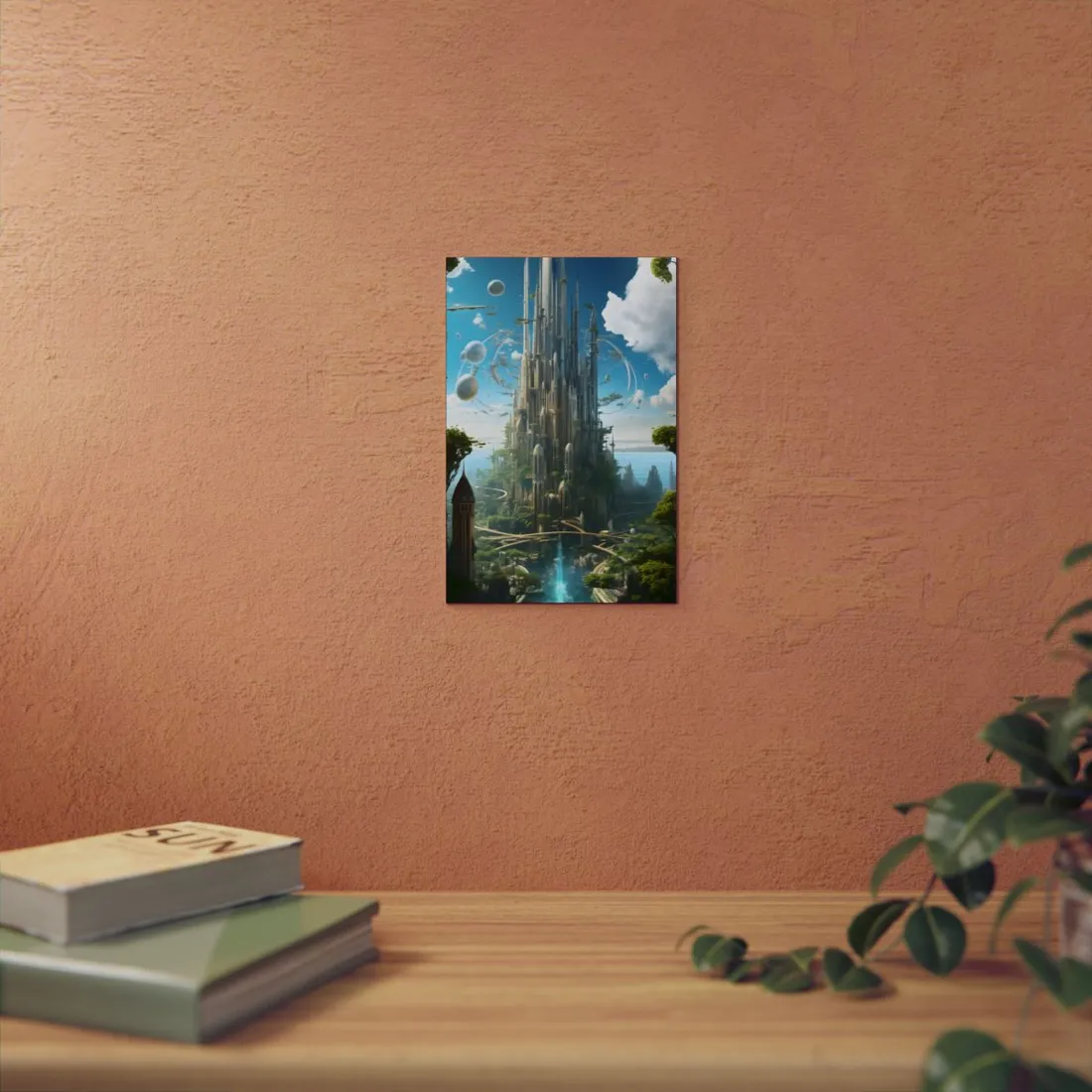 Breathtaking Floating City: Urban Waterways Digital Art - Metal Poster