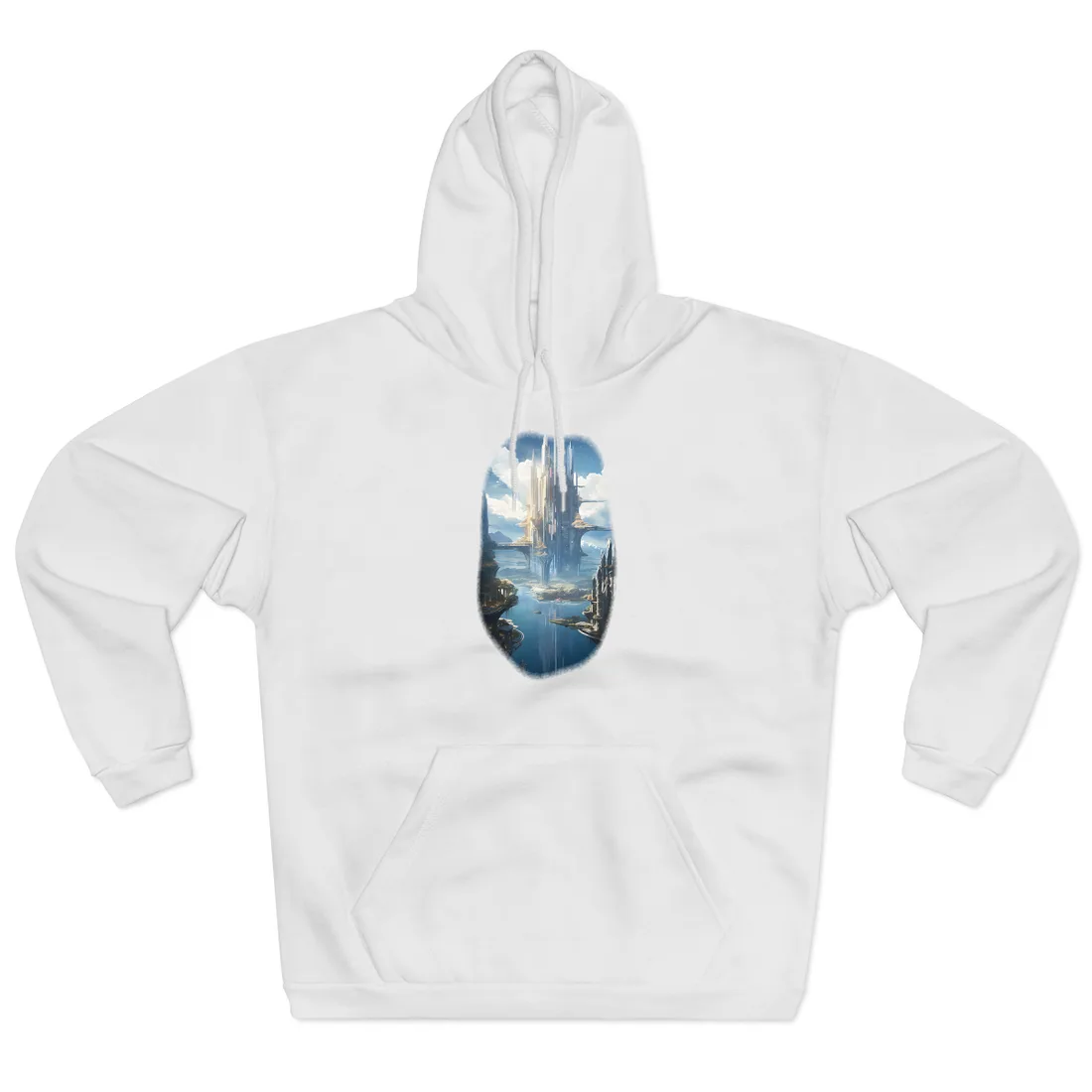 Breathtaking Floating City: Waterfront Wonders at Columbia - Hoodie (White)