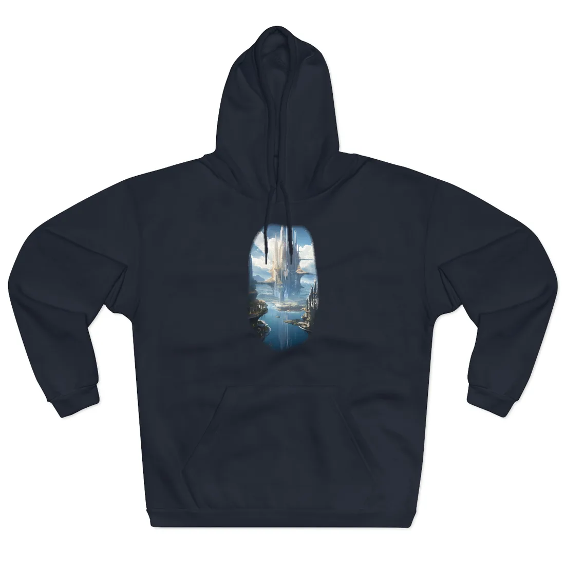 Breathtaking Floating City: Waterfront Wonders at Columbia - Hoodie (Navy)