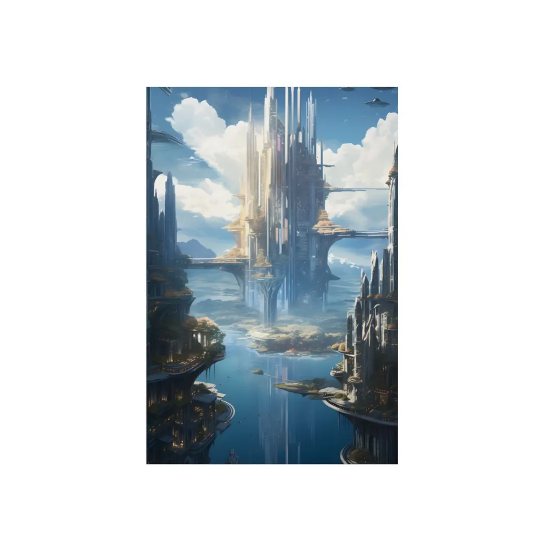 Breathtaking Floating City: Waterfront Wonders at Columbia - Metal Poster