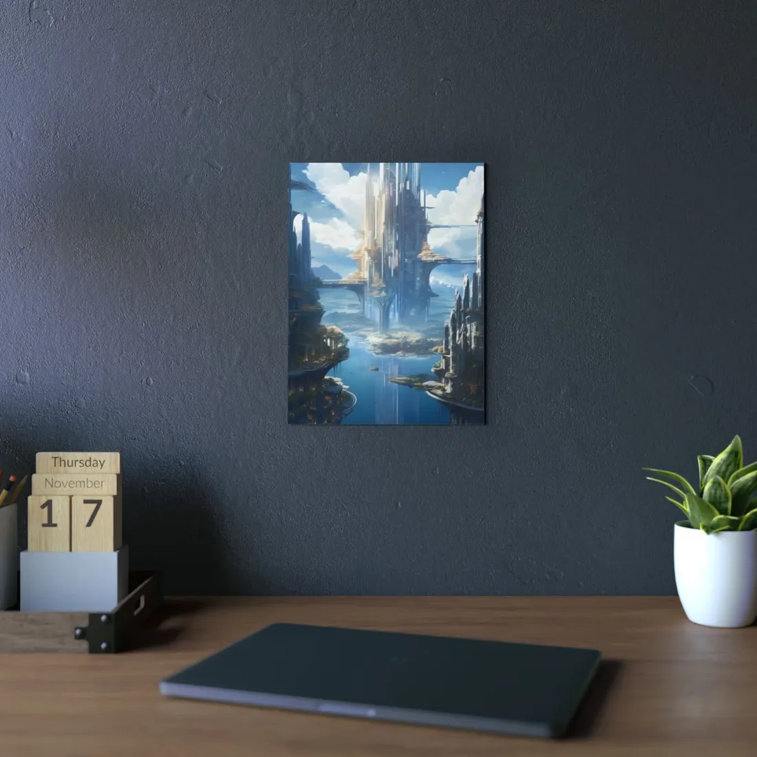 Breathtaking Floating City: Waterfront Wonders at Columbia - Metal Poster