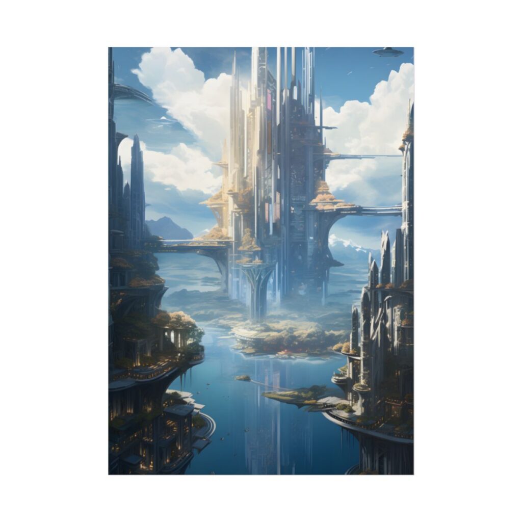 Breathtaking Floating City: Waterfront Wonders at Columbia - Poster