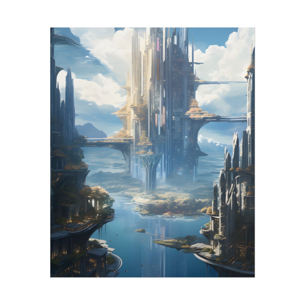 Breathtaking Floating City: Waterfront Wonders at Columbia - Poster