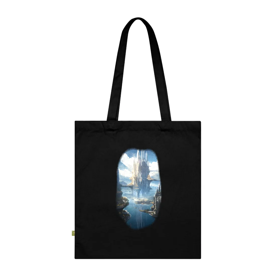 Breathtaking Floating City: Waterfront Wonders at Columbia - Tote Bag (Black)