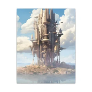 Floating City Above Clouds Canvas Print