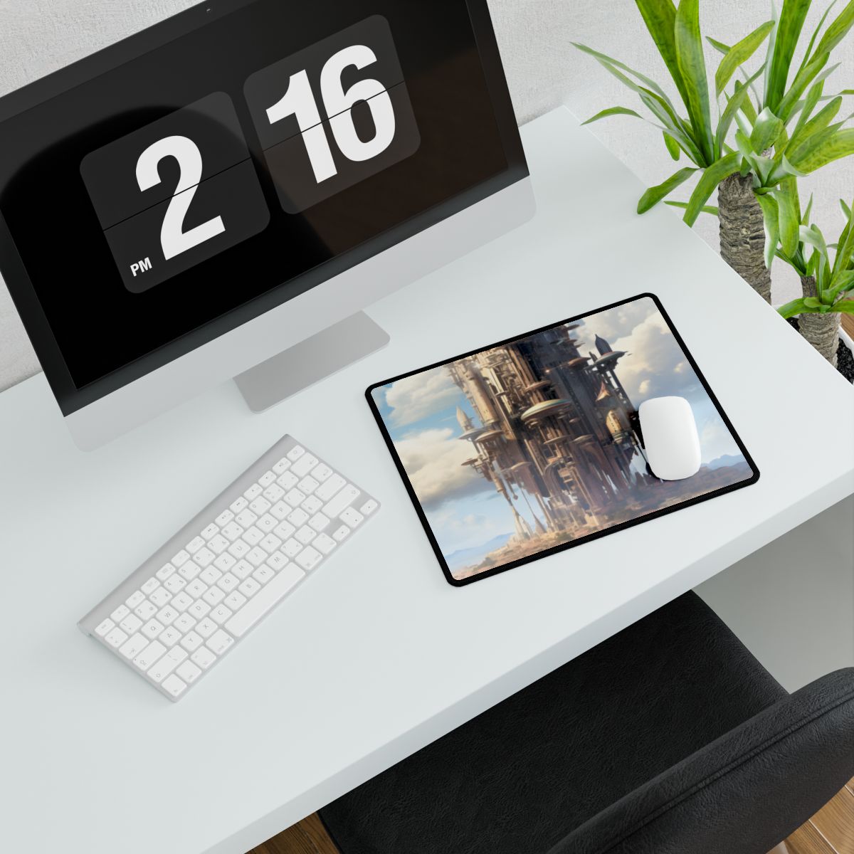 Breathtaking Floating Cityscape: Columbia 6 Digital Art - Desk Mat