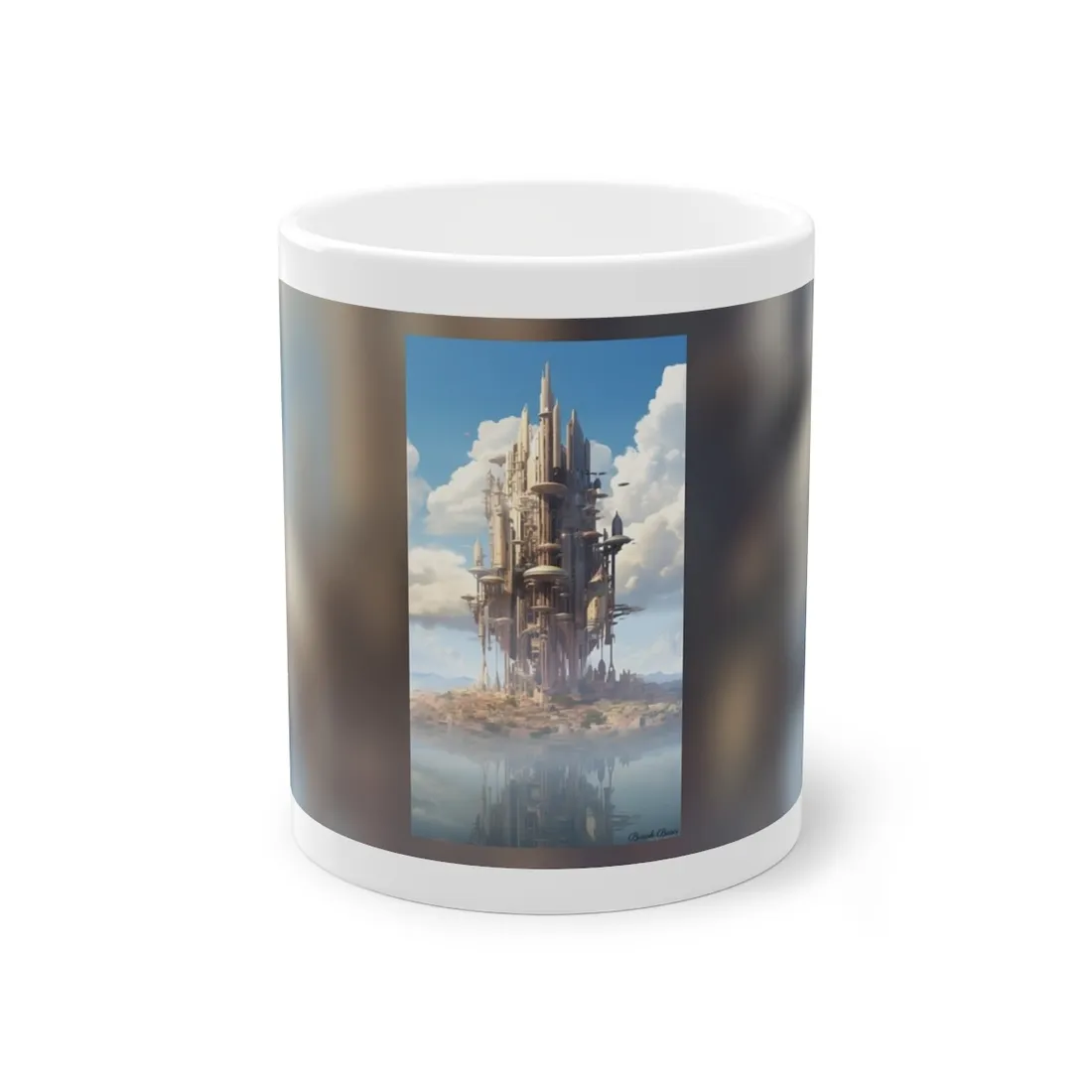 Breathtaking Floating Cityscape: Columbia 6 Digital Art - Mug