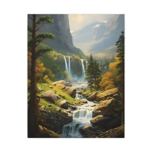 Mountain Valley Waterfalls Canvas Print