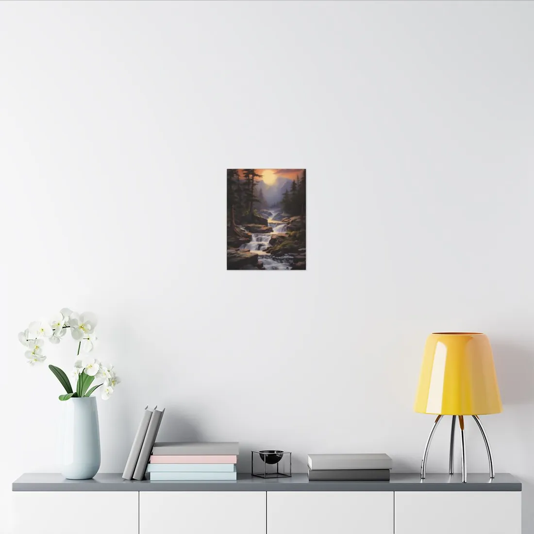 Breathtaking Waterfall: Impressionist Oil Painting in Nature - Canvas