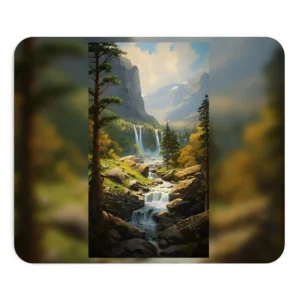 Mountain Valley Waterfalls Mouse Pad