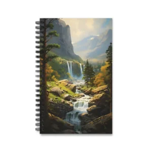 Mountain Valley Waterfalls Spiral Notebook
