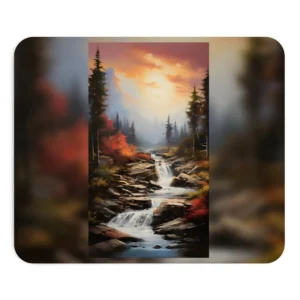 Mountain Stream at Sunset Mouse Pad