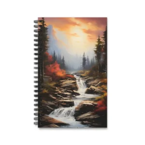 Mountain Stream at Sunset Spiral Notebook