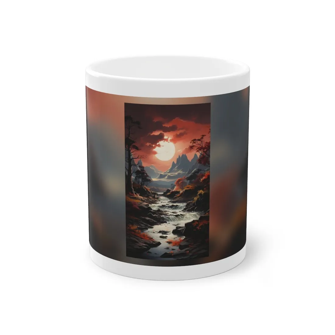 Breathtaking Waterfall Oil Painting: A Realistic - Mug