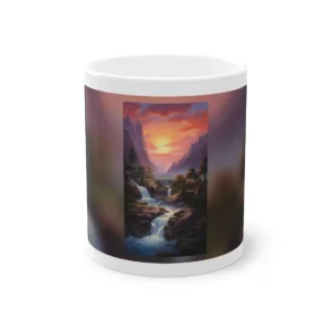Waterfall Valley at Sunset Mug