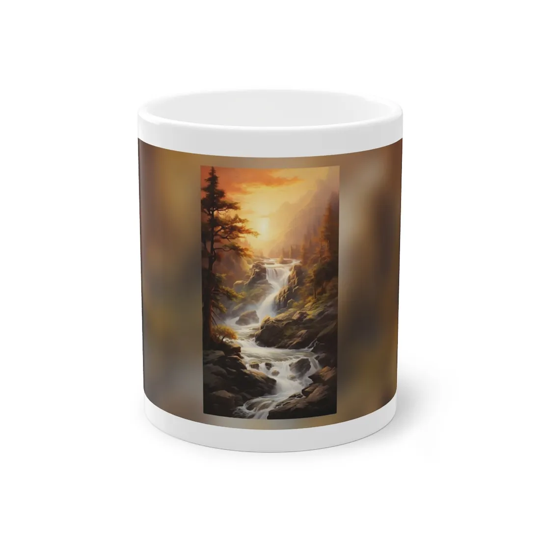 Breathtaking Waterfall: Oil Painting - Mug