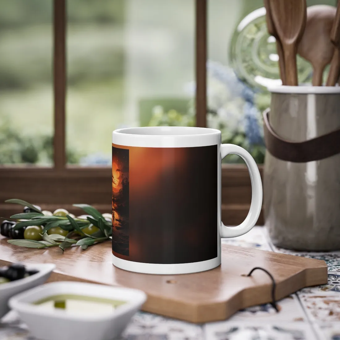 Bright Indoor Light: Paper-Like Artwork in Focus - Mug