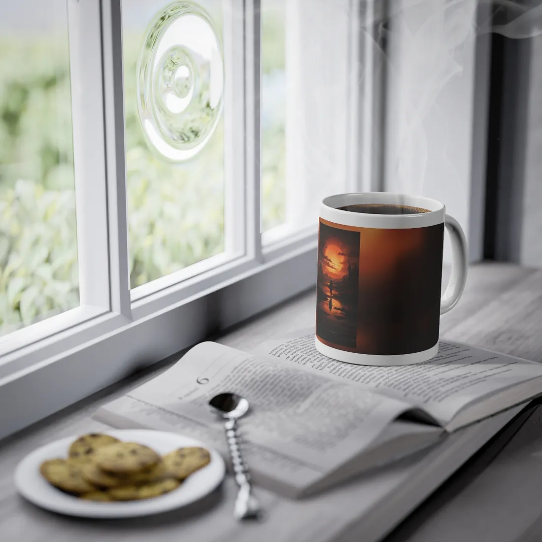 Bright Indoor Light: Paper-Like Artwork in Focus - Mug
