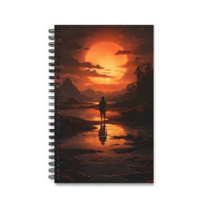 Lone Figure at Sunset Spiral Notebook
