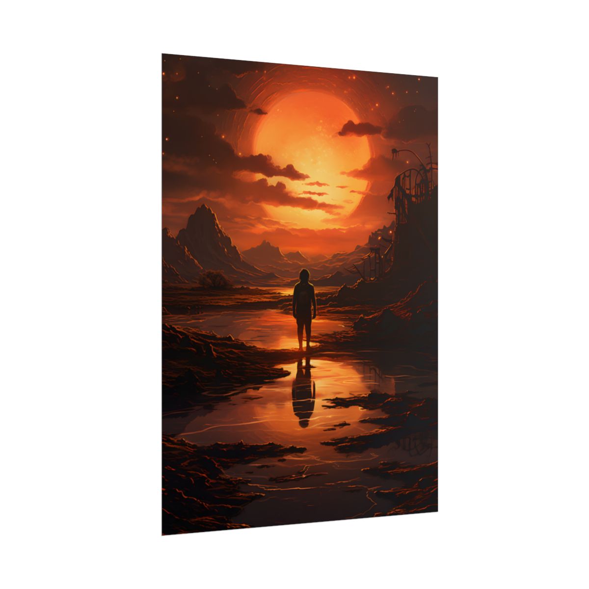 Bright Indoor Light: Paper-Like Artwork in Focus - Poster