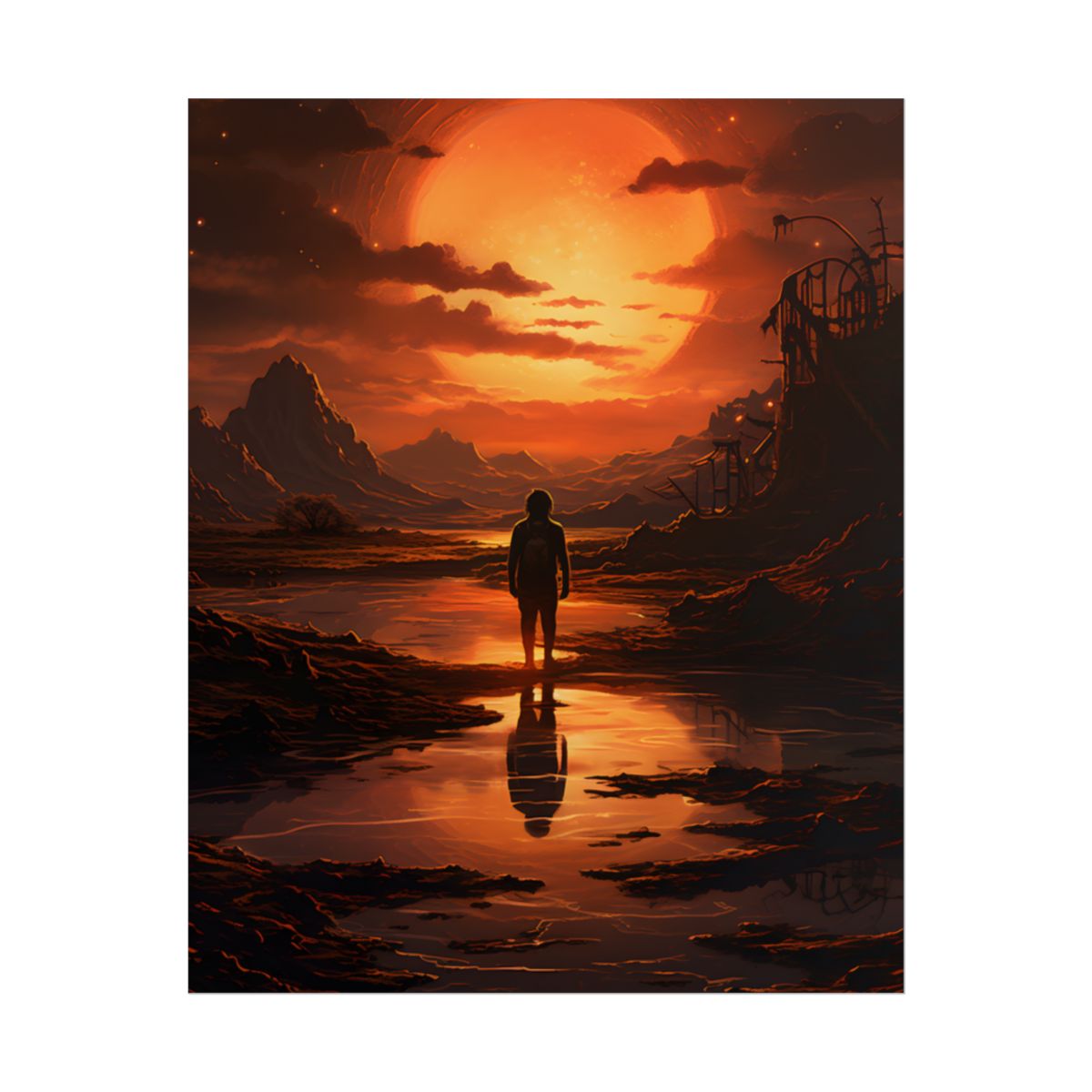 Bright Indoor Light: Paper-Like Artwork in Focus - Poster