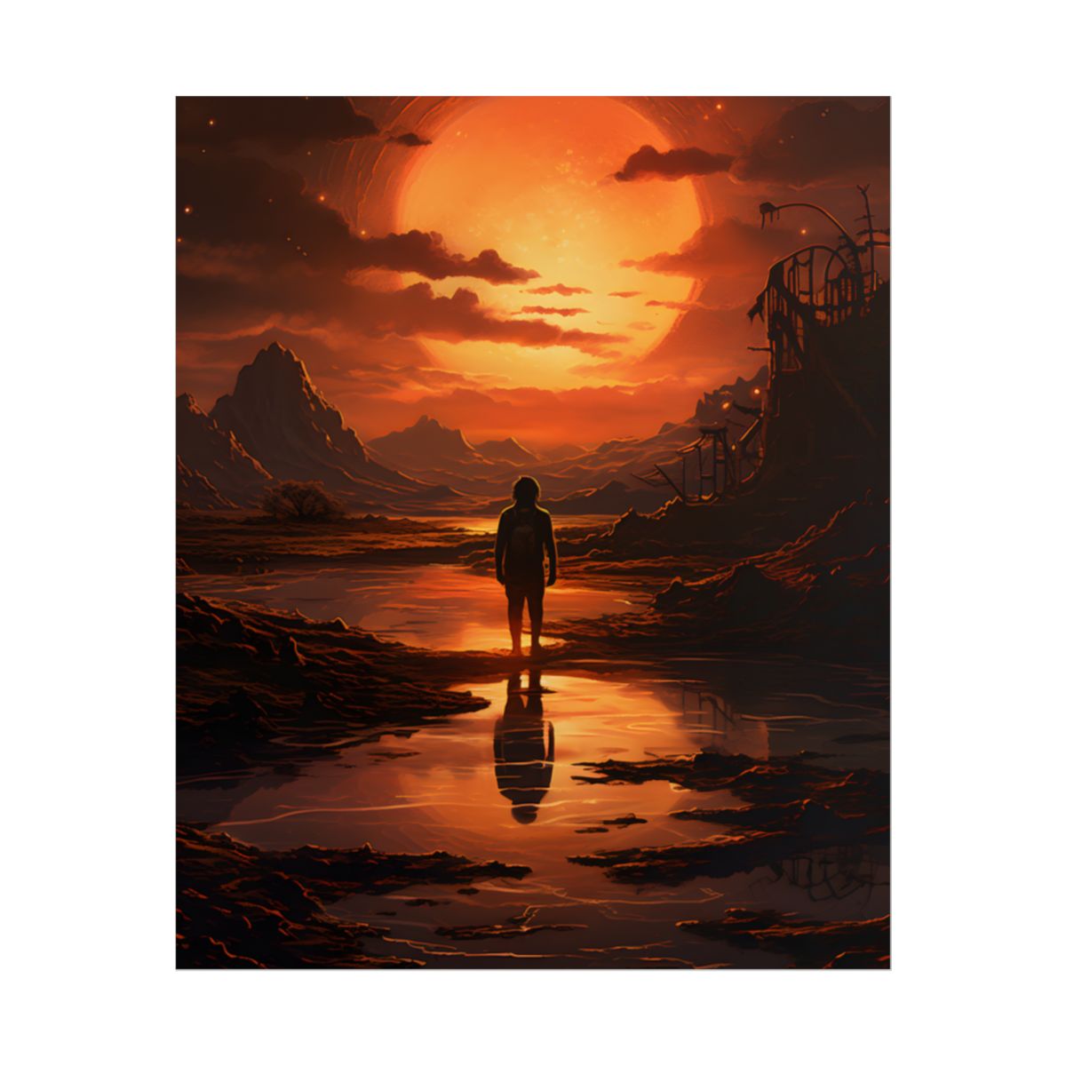 Bright Indoor Light: Paper-Like Artwork in Focus - Poster