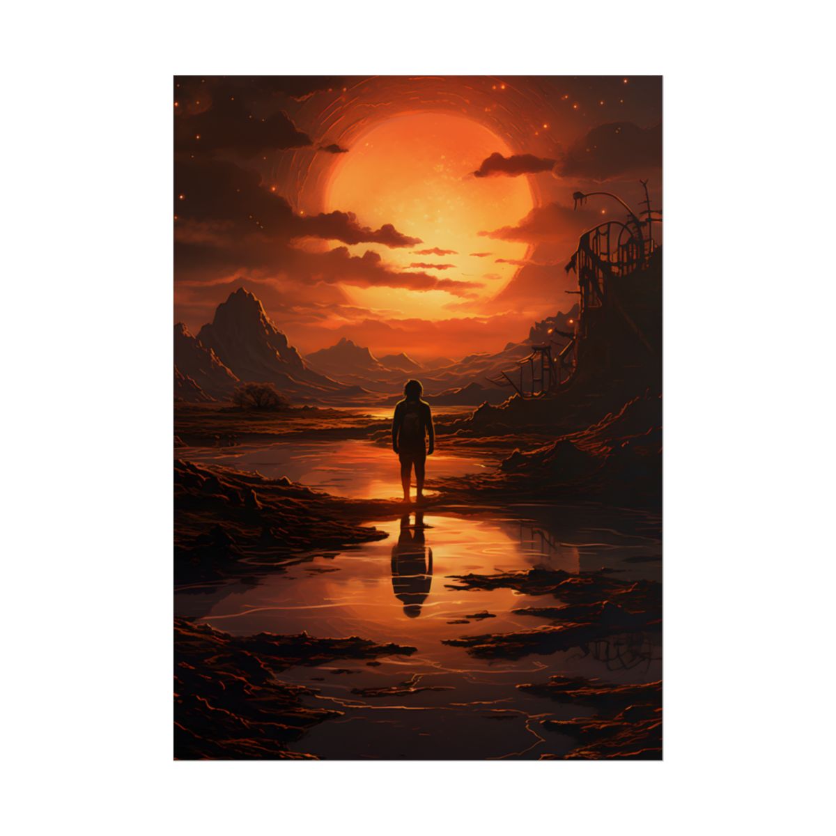 Bright Indoor Light: Paper-Like Artwork in Focus - Poster