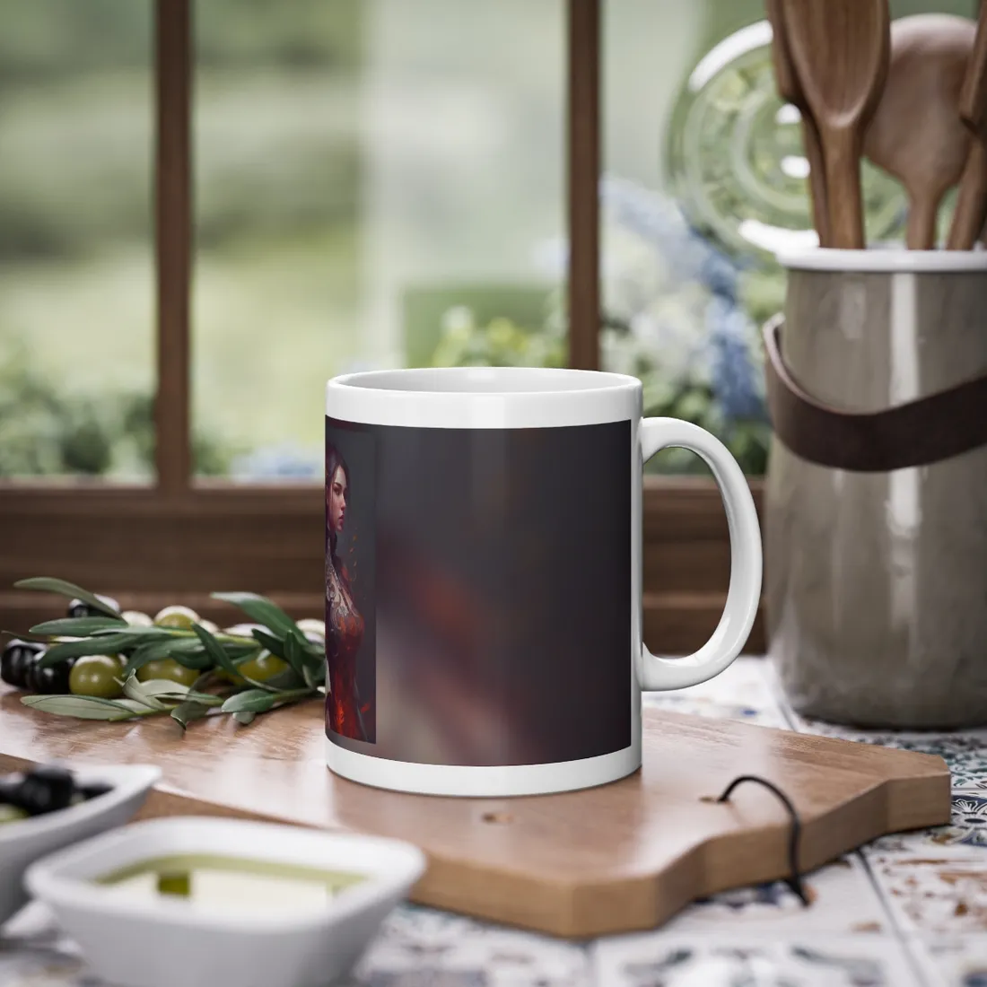 Brown Hair Beauty: Neutral Female Portrait - Mug