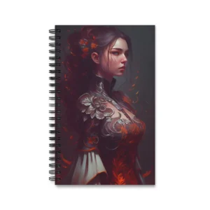 Woman in Ornate Red Armor Spiral Notebook