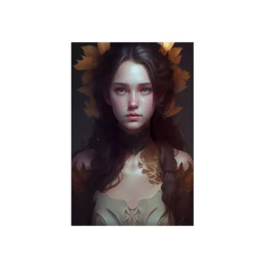 Autumn Leaf Portrait Metal Poster