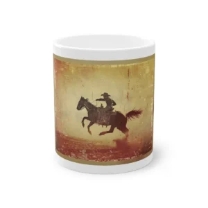 Cowboy Riding Horse Silhouette Mug