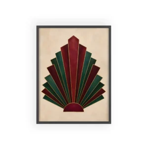 Art Deco Fan Pattern Framed Poster