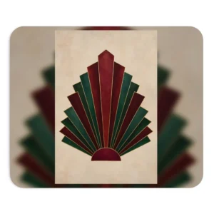 Art Deco Fan Pattern Mouse Pad