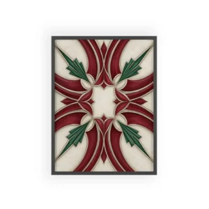 Symmetrical Art Deco Pattern Framed Poster
