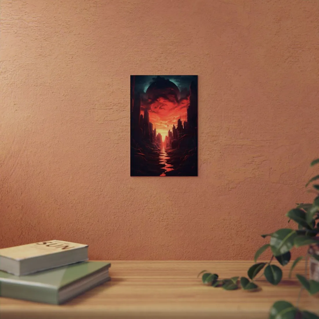 Burning Cityscape: A Night of Endless Embers - Metal Poster