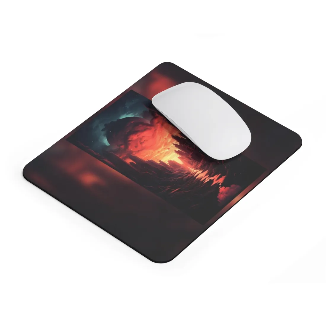 Burning Cityscape: A Night of Endless Embers - Mouse Pad