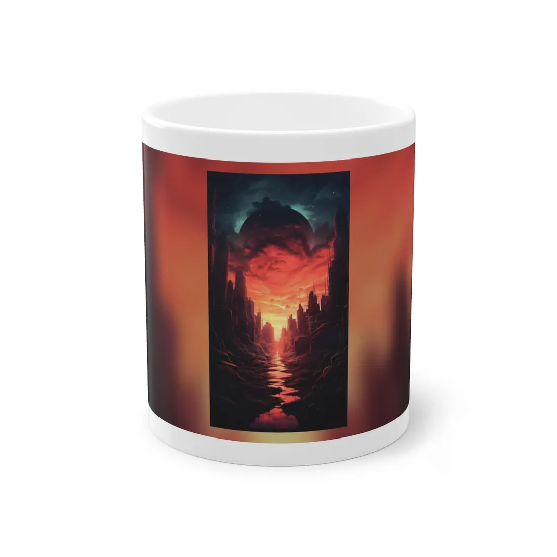 Burning Cityscape: A Night of Endless Embers - Mug