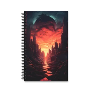 Futuristic City at Dusk Spiral Notebook