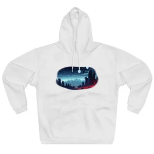 Futuristic City Skyline at Night Hoodie
