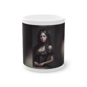 Woman in Black Lace Dress Mug